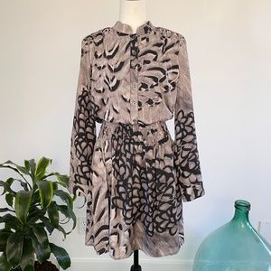 Jessica Simpson feather print shirt dress - Sz 12